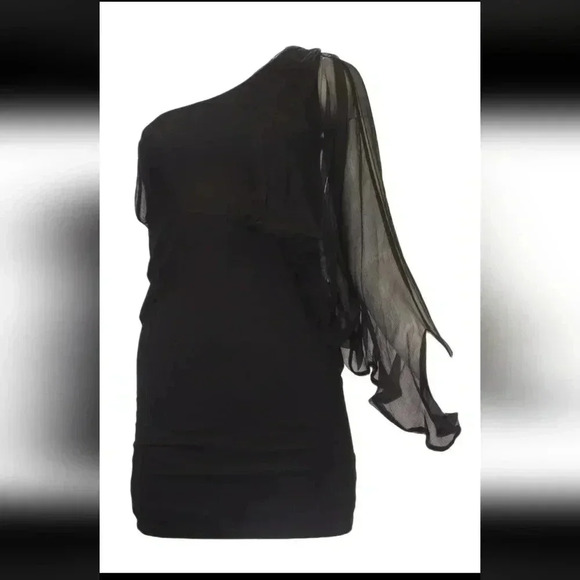 ANALILI Women's One Shoulder Silk Sleeve Sheath Dress - Picture 1 of 5